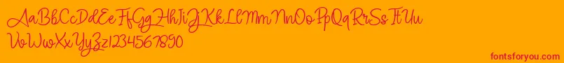 Angel Signature Font – Red Fonts on Orange Background