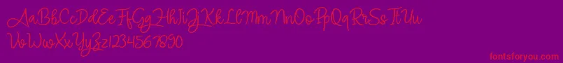 Angel Signature Font – Red Fonts on Purple Background