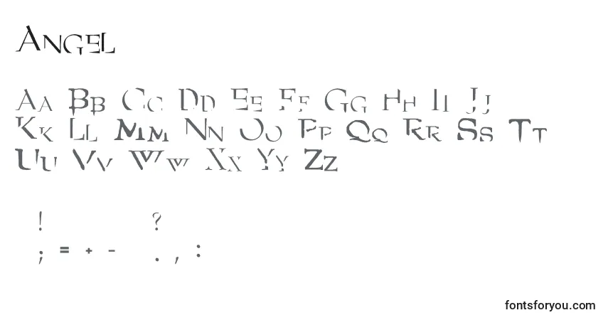 Angel (119597)-fontti – aakkoset, numerot, erikoismerkit