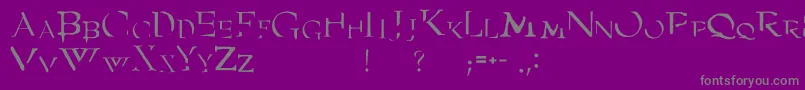 フォントAngel – 紫の背景に灰色の文字