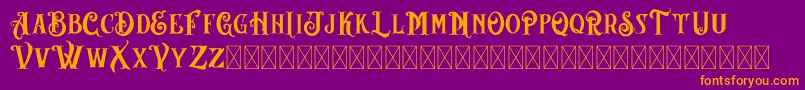 AngeLBilsh Demo-Schriftart – Orangefarbene Schriften auf violettem Hintergrund