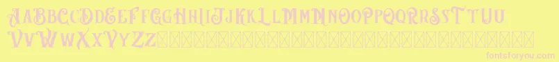 AngeLBilsh Demo-fontti – vaaleanpunaiset fontit keltaisella taustalla