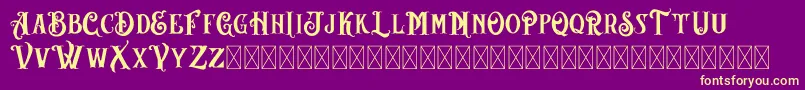 AngeLBilsh Demo-fontti – keltaiset fontit violetilla taustalla