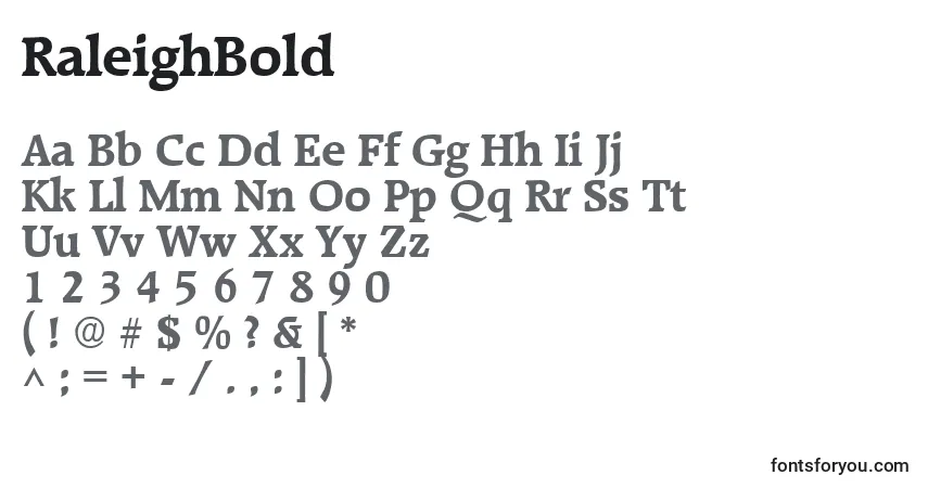 Fuente RaleighBold - alfabeto, números, caracteres especiales