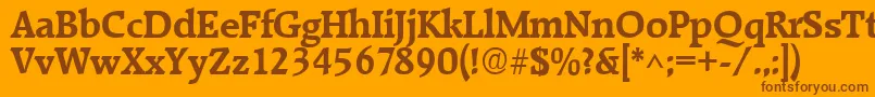 フォントRaleighBold – オレンジの背景に茶色のフォント