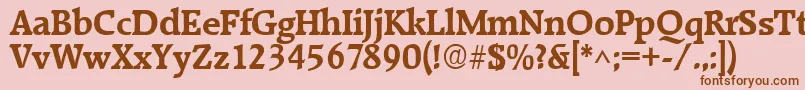 フォントRaleighBold – ピンクの背景に茶色のフォント