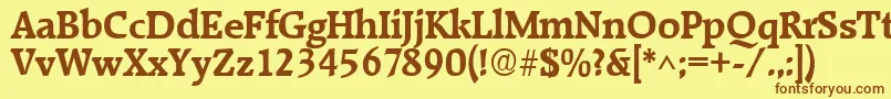 RaleighBold-fontti – ruskeat fontit keltaisella taustalla