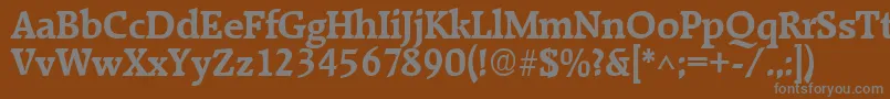RaleighBold-fontti – harmaat kirjasimet ruskealla taustalla