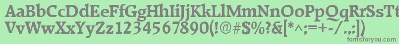 フォントRaleighBold – 緑の背景に灰色の文字