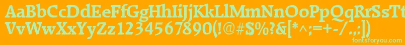 RaleighBold Font – Green Fonts on Orange Background