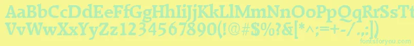 RaleighBold-fontti – vihreät fontit keltaisella taustalla