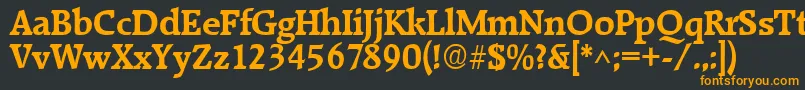 RaleighBold-Schriftart – Orangefarbene Schriften auf schwarzem Hintergrund
