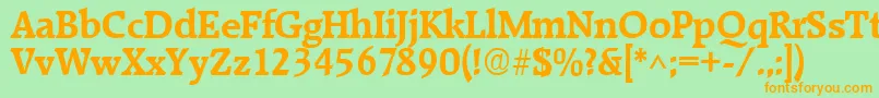 RaleighBold Font – Orange Fonts on Green Background