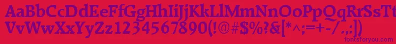 Czcionka RaleighBold – fioletowe czcionki na czerwonym tle