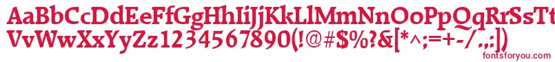 フォントRaleighBold – 白い背景に赤い文字