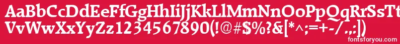 RaleighBold-fontti – valkoiset fontit punaisella taustalla