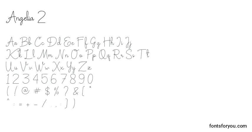 A fonte Angelia 2 – alfabeto, números, caracteres especiais