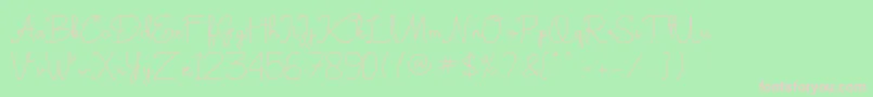 Angelia 2 Font – Pink Fonts on Green Background
