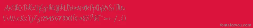Шрифт Angelia Script Free Demo – серые шрифты на красном фоне