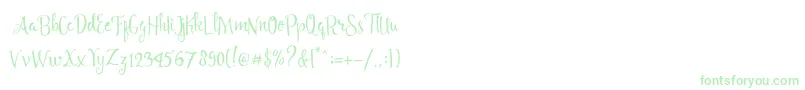 Angelia Script Free Demo-Schriftart – Grüne Schriften auf weißem Hintergrund