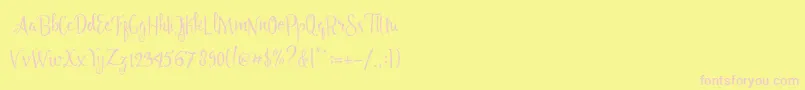 fuente Angelia Script Free Demo – Fuentes Rosadas Sobre Fondo Amarillo