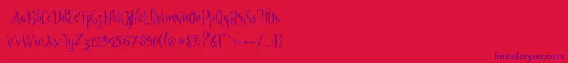 Police Angelia Script Free Demo – polices violettes sur fond rouge