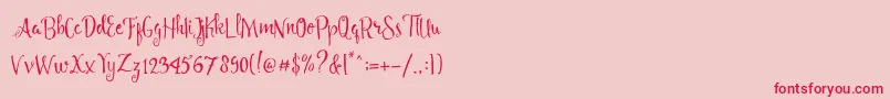 Angelia Script Free Demo Font – Red Fonts on Pink Background