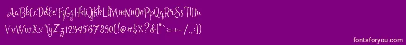 Weitere Informationen zur Angelia Script Free Demo-Schriftart Angelia Script Free Demo-Schriftart – Rosa Schriften auf violettem Hintergrund
