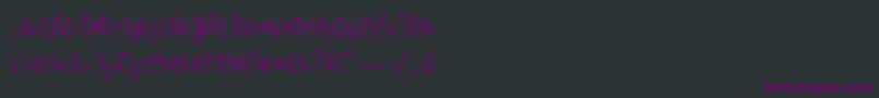フォントAngelia Script Free Demo – 黒い背景に紫のフォント