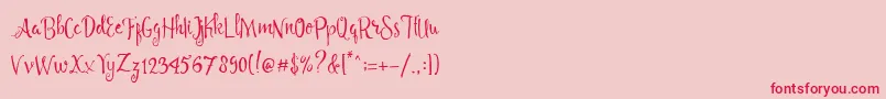 Angelia Script Free Demo Font – Red Fonts on Pink Background