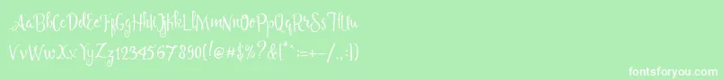 Angelia Script Free Demo Font – White Fonts on Green Background