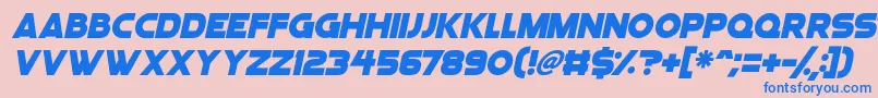 Angelic Child Italic-Schriftart – Blaue Schriften auf rosa Hintergrund