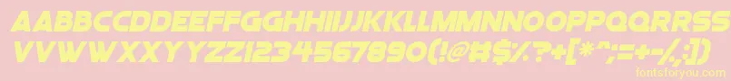 Angelic Child Italic Font – Yellow Fonts on Pink Background