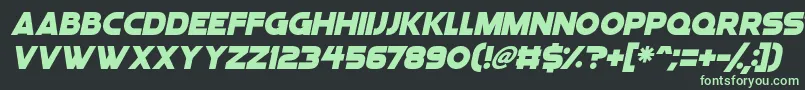 フォントAngelic Child Italic – 黒い背景に緑の文字