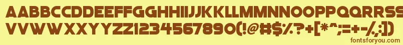 Шрифт Angelic Child – коричневые шрифты на жёлтом фоне