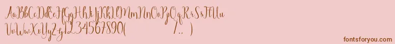 Angelica Free Font – Brown Fonts on Pink Background