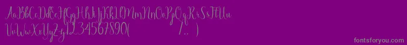 Angelica Free-Schriftart – Graue Schriften auf violettem Hintergrund