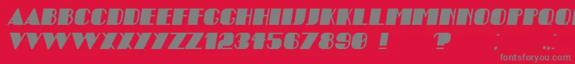 フォントAngelica Italic – 赤い背景に灰色の文字