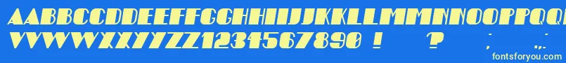 Angelica Italic Font – Yellow Fonts on Blue Background