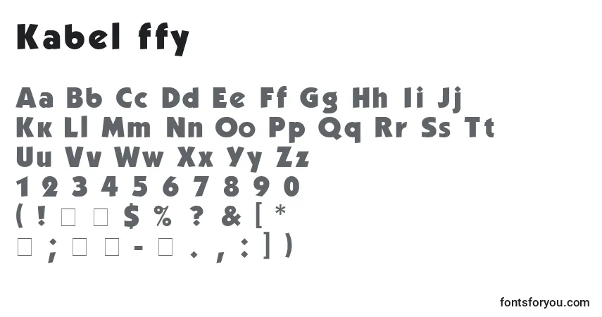 Schriftart Kabel ffy – Alphabet, Zahlen, spezielle Symbole