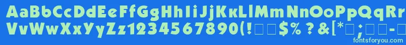 Kabel ffy Font – Green Fonts on Blue Background