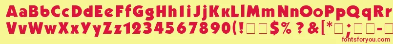 Czcionka Kabel ffy – czerwone czcionki na żółtym tle