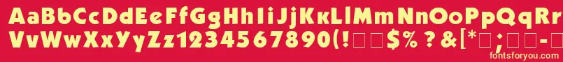 Czcionka Kabel ffy – żółte czcionki na czerwonym tle