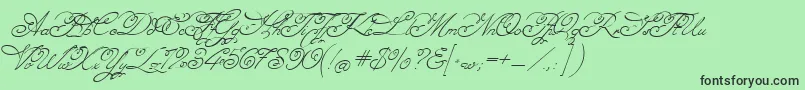Angelica Font – Black Fonts on Green Background