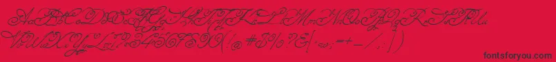 Angelica Font – Black Fonts on Red Background