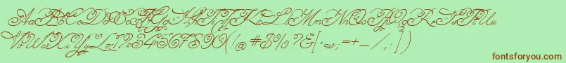 Angelica Font – Brown Fonts on Green Background