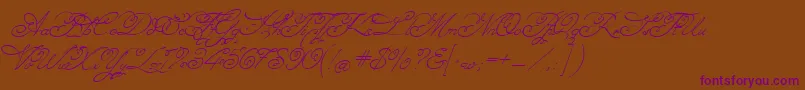 Angelica Font – Purple Fonts on Brown Background