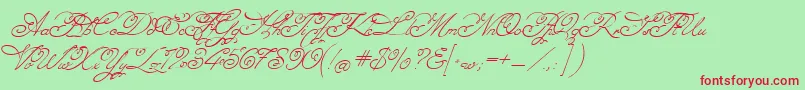 Angelica Font – Red Fonts on Green Background
