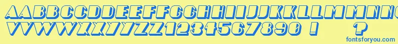 AngelicaShadow Italic Font – Blue Fonts on Yellow Background