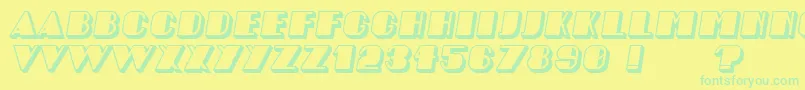 AngelicaShadow Italic-fontti – vihreät fontit keltaisella taustalla
